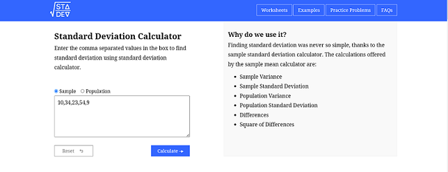 Standard deviation formula